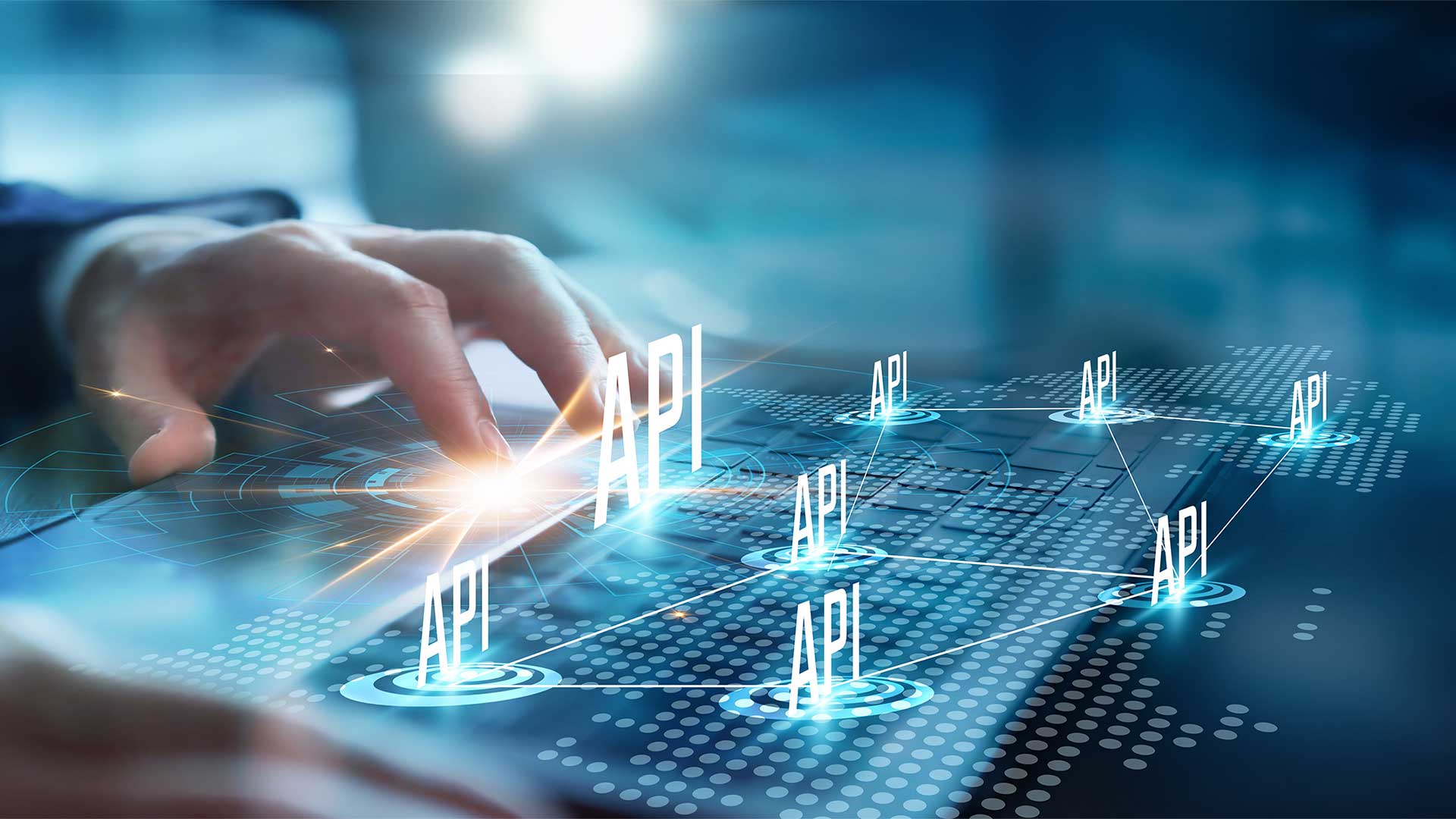 Businessman conducting application programming interface (API) integration testing